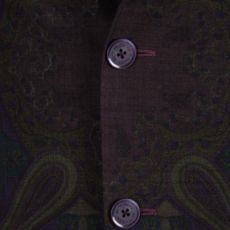 Pre Owned Etro Multicolor Paisley Printed Wool Blazer M