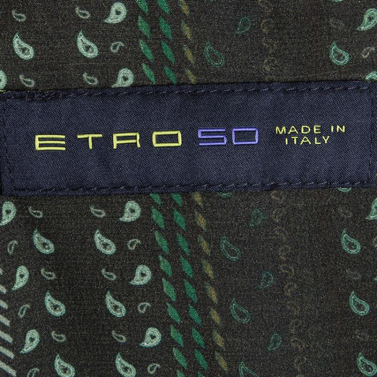Pre Owned Etro Multicolor Paisley Printed Wool Blazer M
