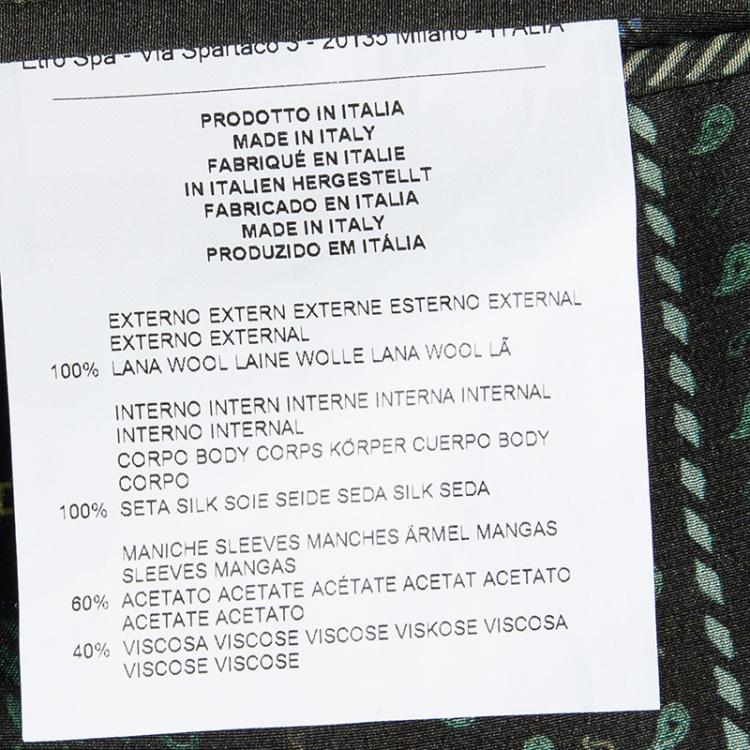 Pre Owned Etro Multicolor Paisley Printed Wool Blazer M