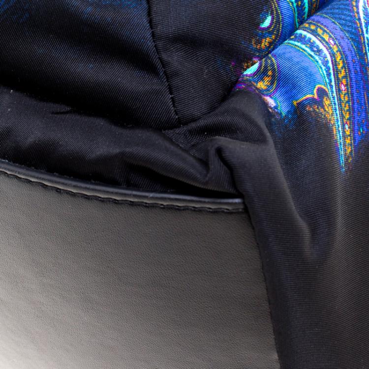 Pre Owned Etro Black Paisley Printed Nylon Backpack