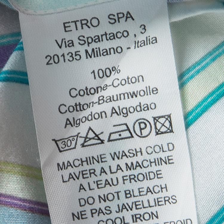 Pre Owned Etro Multicolor Striped Cotton Long Sleeve Button Front Shirt L
