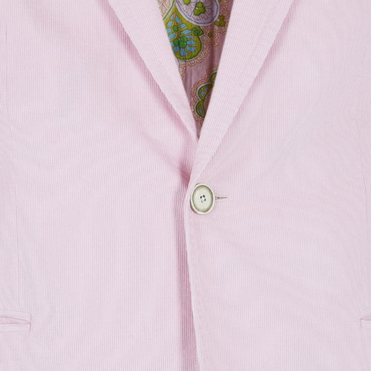 Pre Owned Etro Men's Pastel Pink Corduroy Blazer XXL