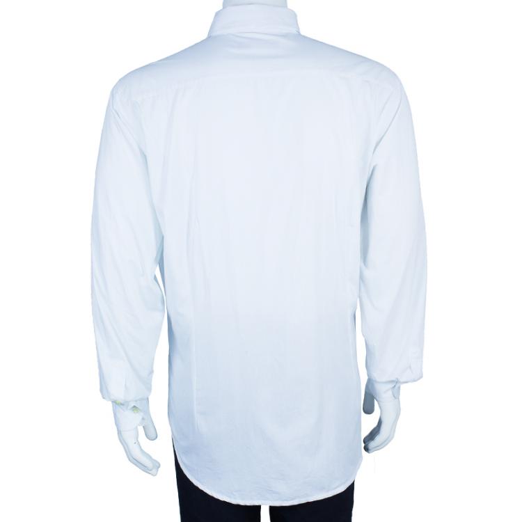 Pre Owned Etro Men's White Embroidered Shirt XXL