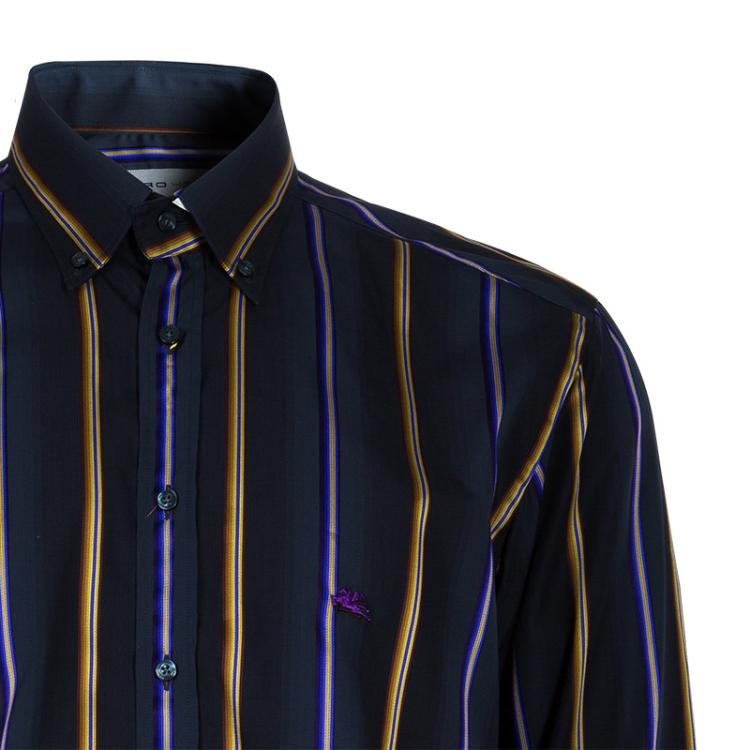 Pre Owned Etro Men's Multicolor Striped Shirt M