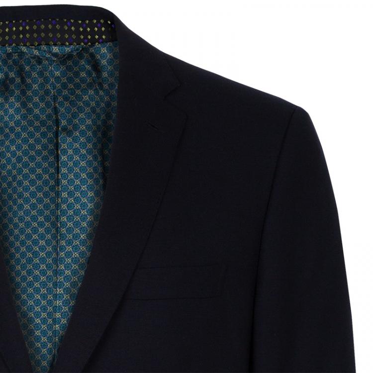 Pre Owned Etro Navy Blue Cashmere Sports Coat XL
