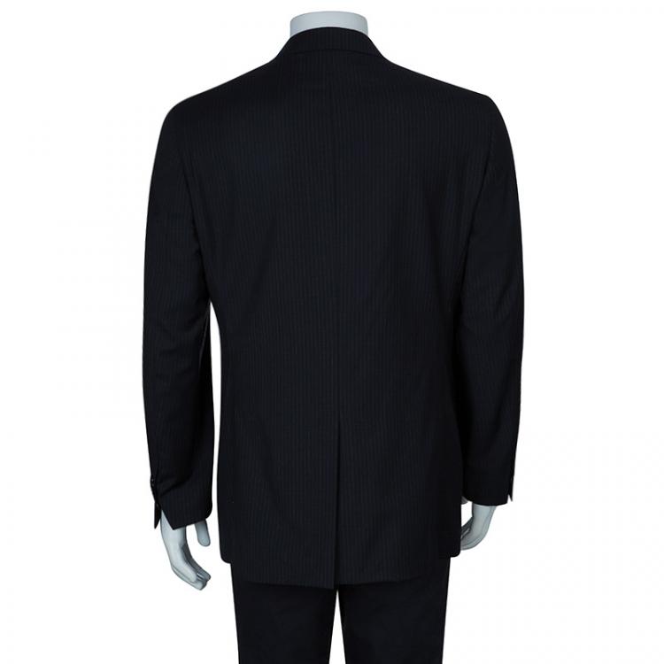Pre Owned Etro Men's Navy Blue Pinstripe Sports Coat L