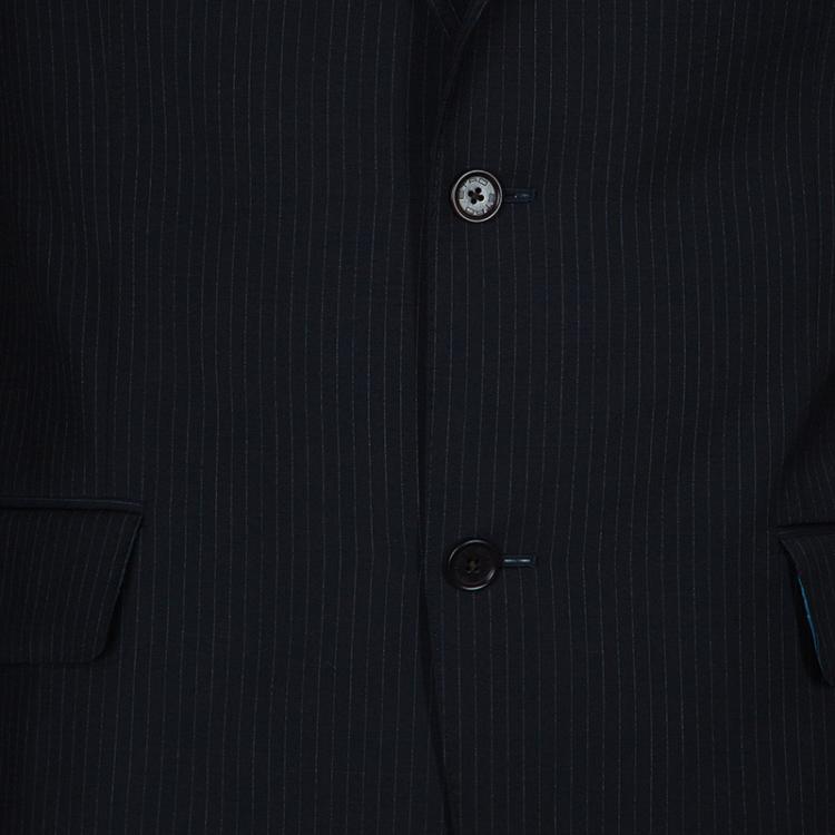Pre Owned Etro Men's Navy Blue Pinstripe Sports Coat L