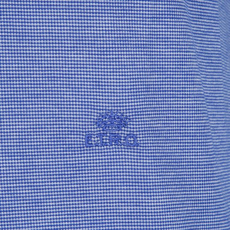 Pre Owned Etro Blue Contrast Rib Trim Polo T-Shirt M