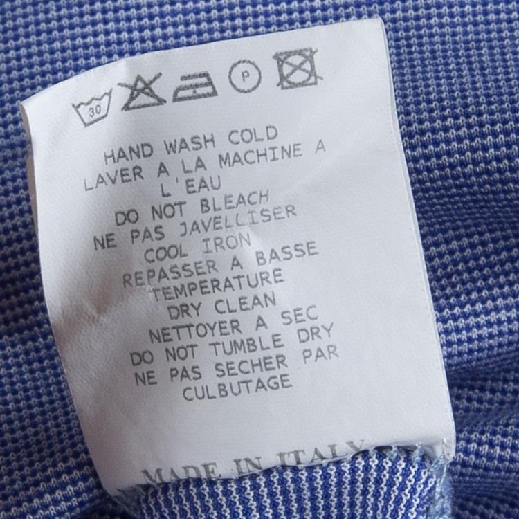 Pre Owned Etro Blue Contrast Rib Trim Polo T-Shirt M