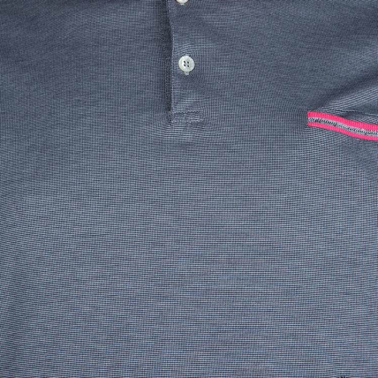 Pre Owned Etro Grey Contrast Rib Trim Polo T-Shirt M
