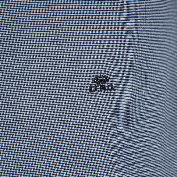 Pre Owned Etro Grey Contrast Rib Trim Polo T-Shirt M