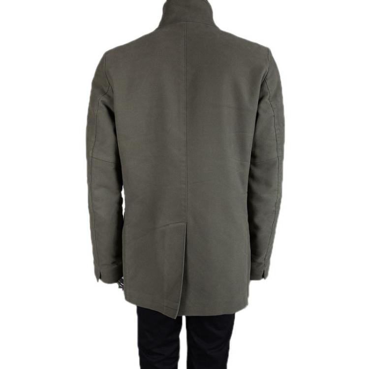 مملوكة مسبقًا Etro Olive Green Patch Pocket Detail Button Front Jacket XL