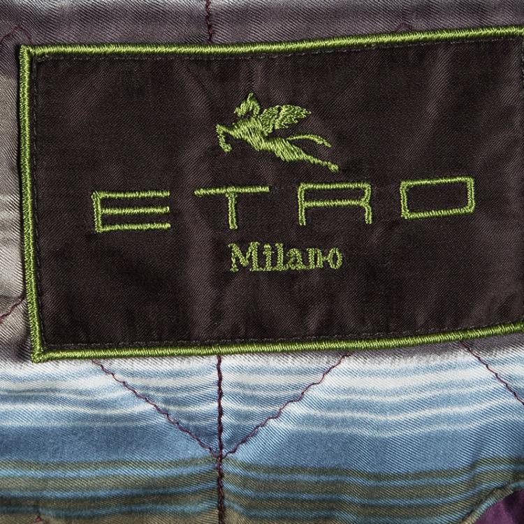مملوكة مسبقًا Etro Olive Green Patch Pocket Detail Button Front Jacket XL