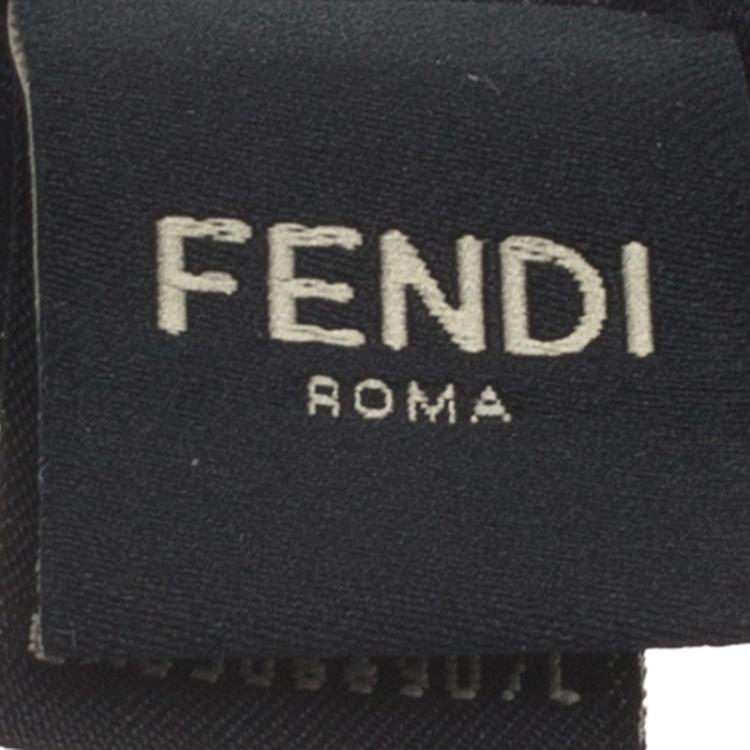 Pre Owned Fendi Black Silk FF Logo Bow Tie