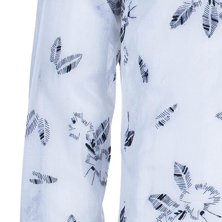 Pre Owned Fendi Men's White Embroidered Shirt L
