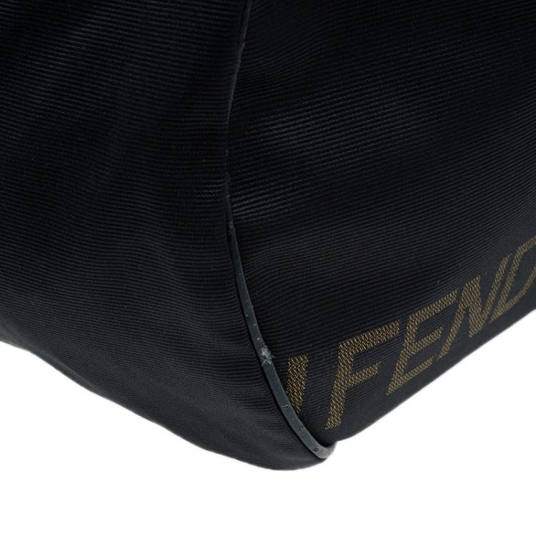 Pre Owned Fendi Black Nylon Carry-On Travel Boston Bag