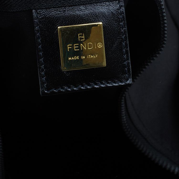 Pre Owned Fendi Black Nylon Carry-On Travel Boston Bag