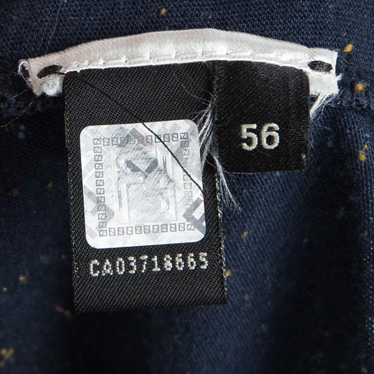 مملوكة مسبقًا Fendi Blue Slub Jersey Monster Eye Detail Crew Neck T-Shirt 3XL