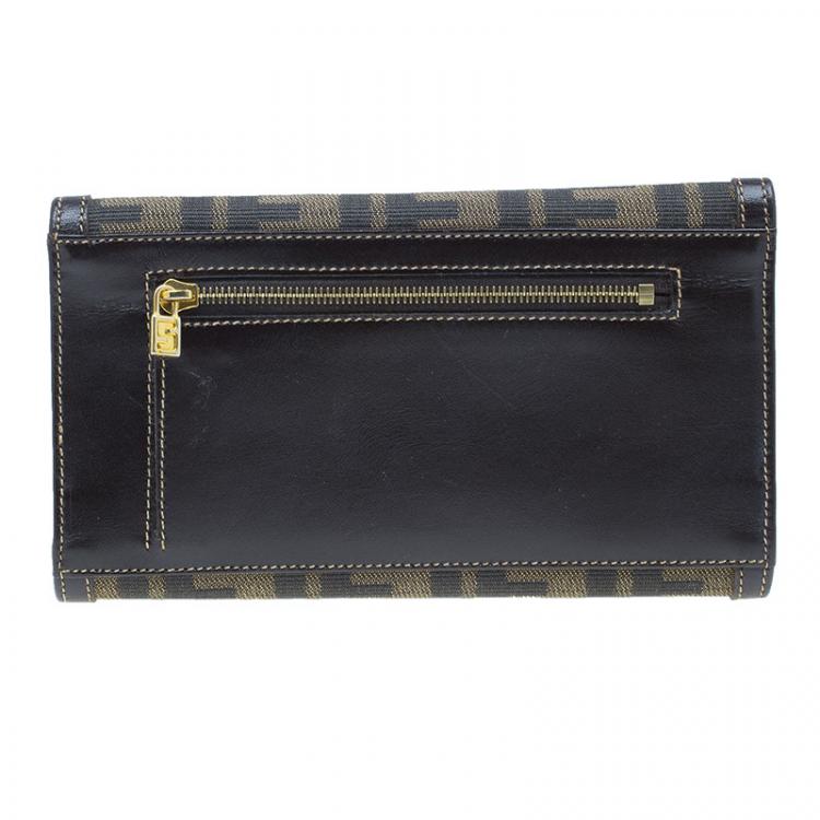 Pre Owned Fendi Zucca Canvas Continental Wallet