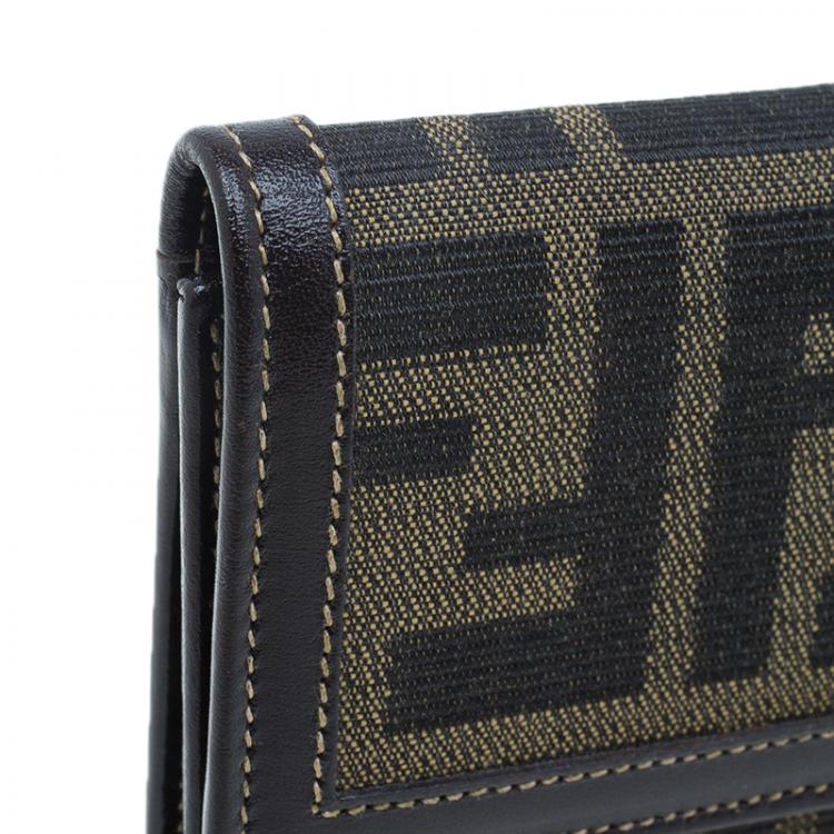 Pre Owned Fendi Zucca Canvas Continental Wallet