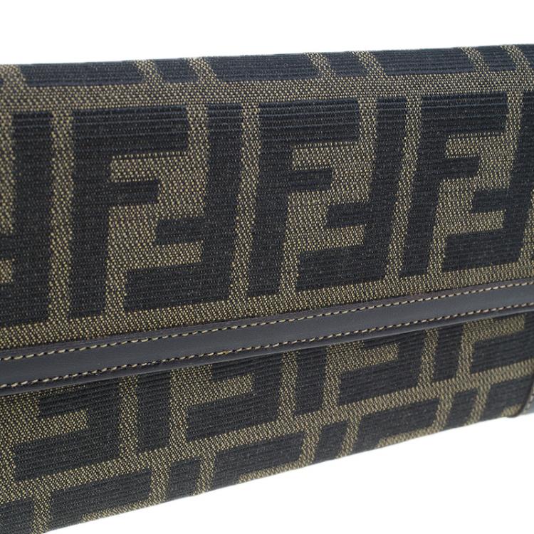 Pre Owned Fendi Zucca Canvas Continental Wallet