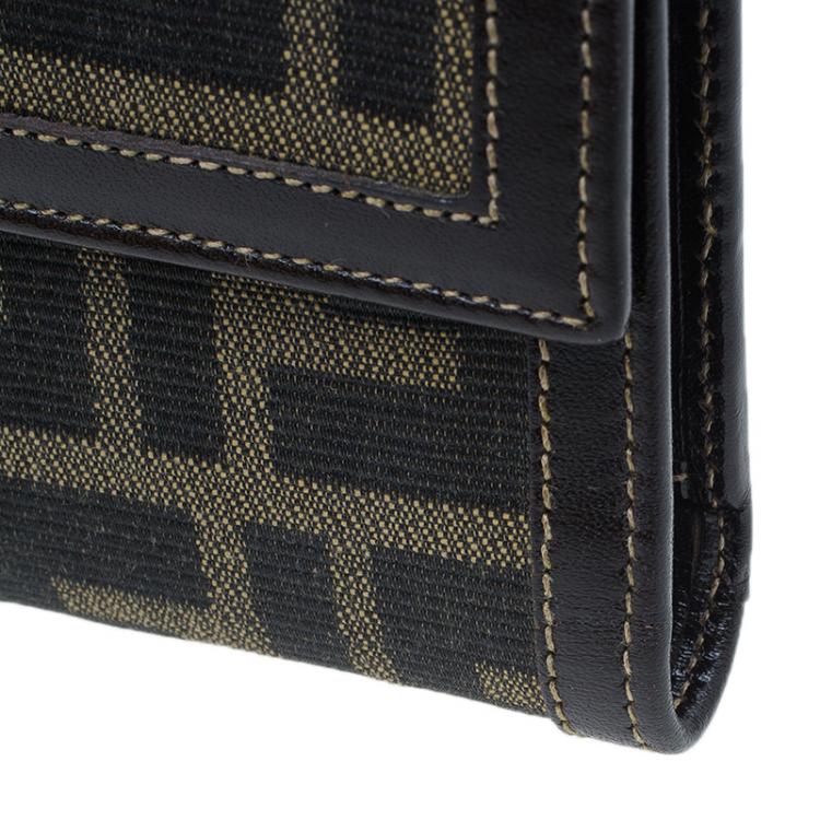Pre Owned Fendi Zucca Canvas Continental Wallet