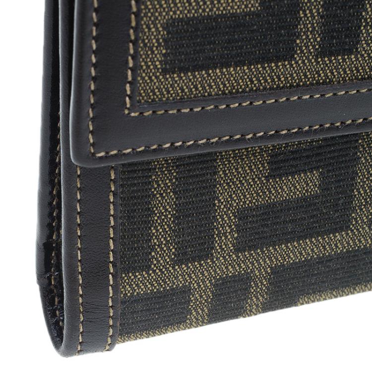 Pre Owned Fendi Zucca Canvas Continental Wallet