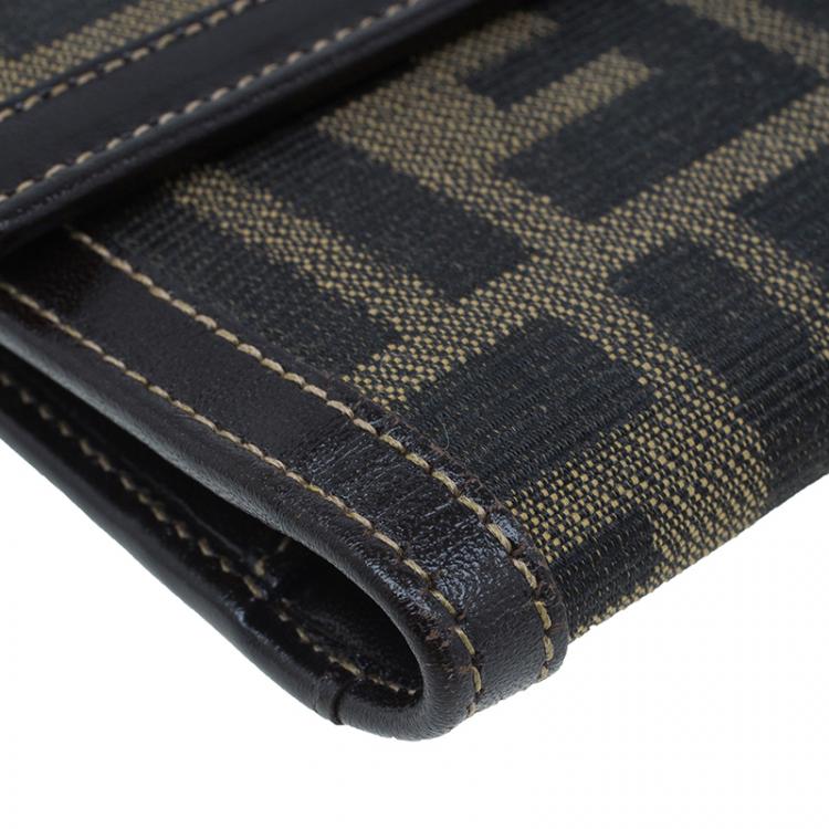 Pre Owned Fendi Zucca Canvas Continental Wallet