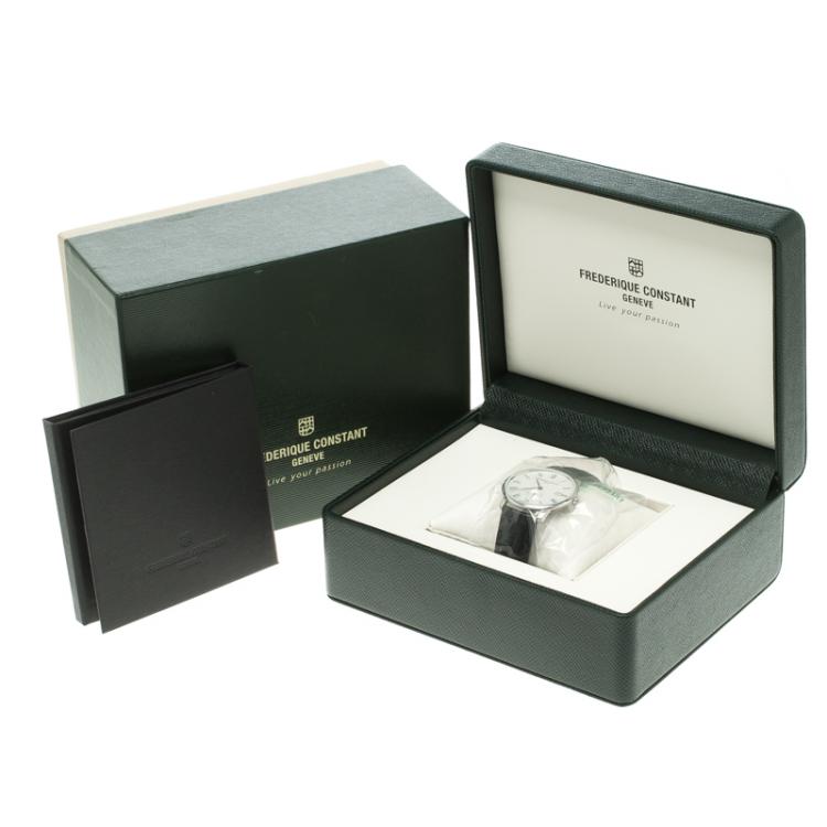 Pre Owned Frederique Constant White Stainless Classics Slim Line  FC 245WR5S6 Men's Wristwatch 39 mm