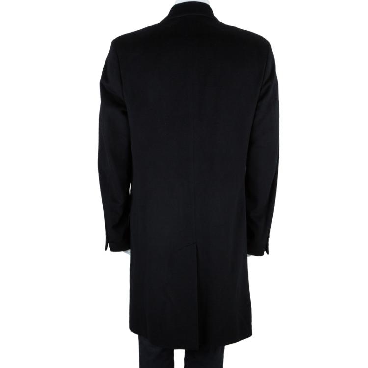 Pre Owned Gianfranco Ferre Men's Black Cashmere Long Coat XXL