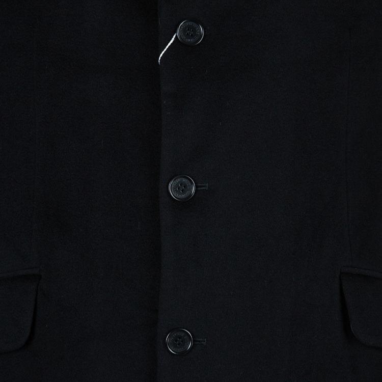 Pre Owned Gianfranco Ferre Men's Black Cashmere Long Coat XXL