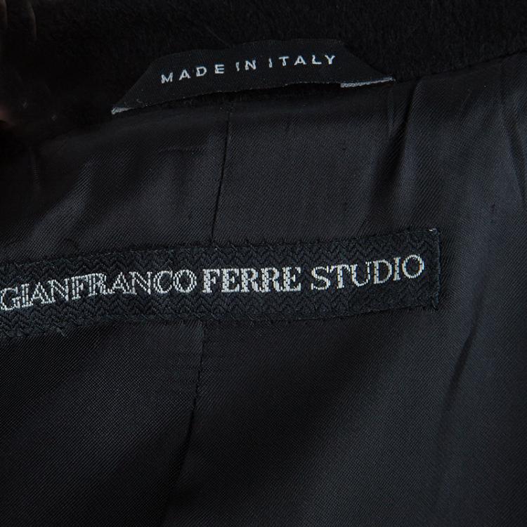 Pre Owned Gianfranco Ferre Men's Black Cashmere Long Coat XXL