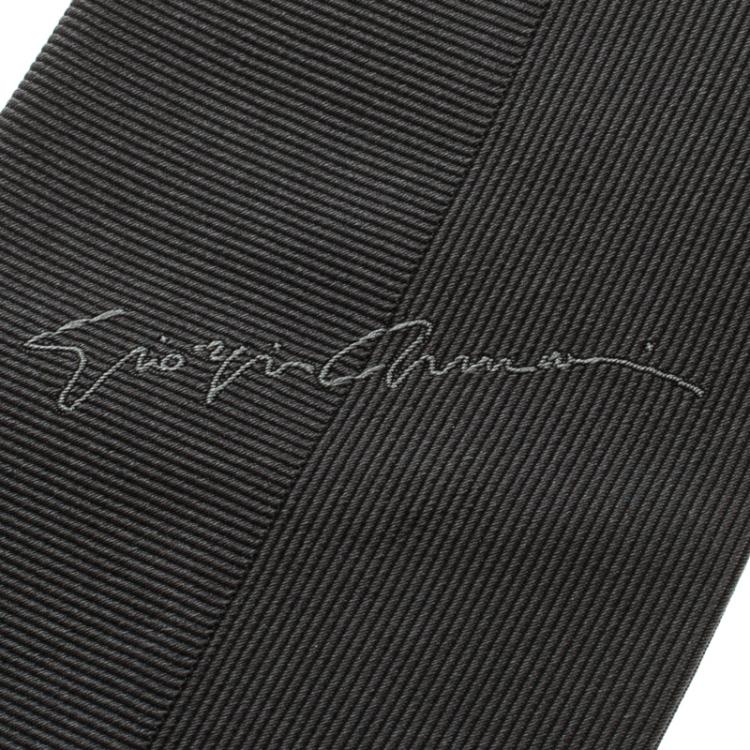 Giorgio Armani Grey Signature Logo Detail Silk Tie Giorgio Armani | TLC