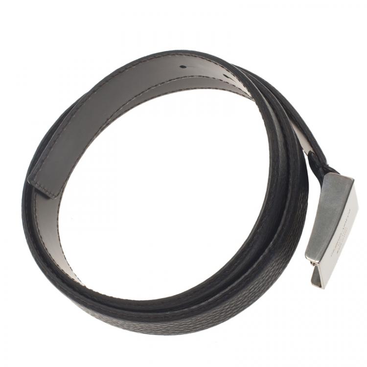 Pre Owned Giorgio Armani Black Leather Belt Size 50