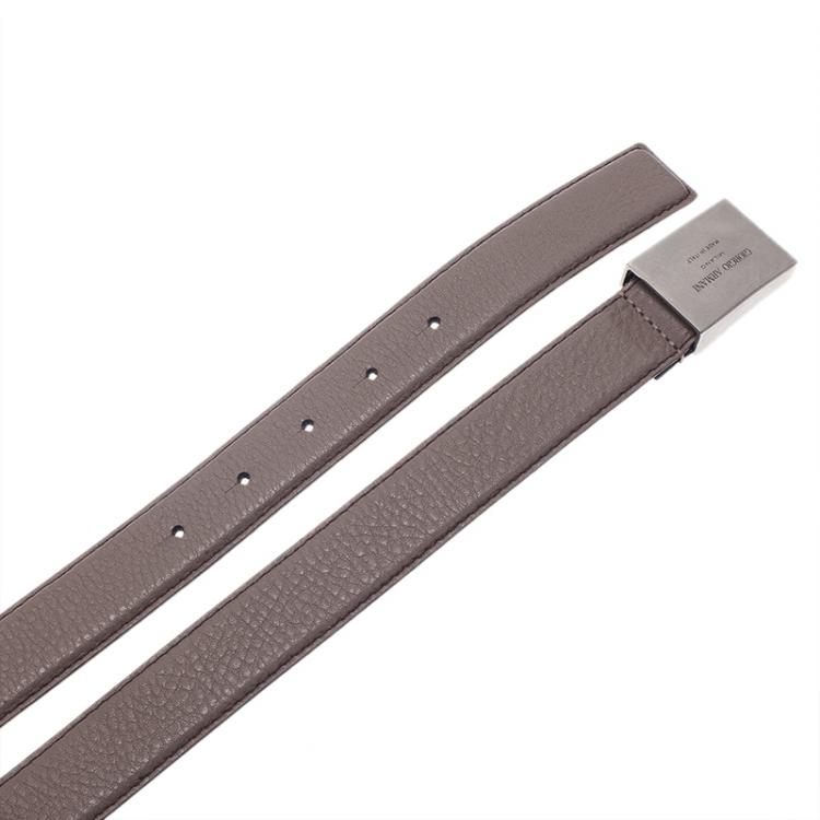 Pre Owned Giorgio Armani Brown Leather Belt Size 52