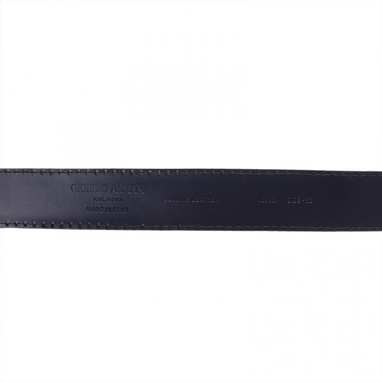 Pre Owned Giorgio Armani Brown Leather Belt Size 52