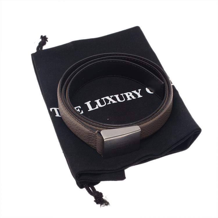 Pre Owned Giorgio Armani Brown Leather Belt Size 52