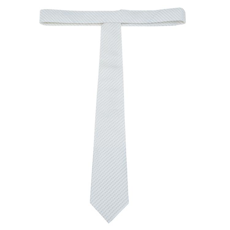 مملوكة مسبقًا Giorgio Armani White Woven Silk Tie
