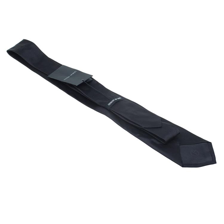 Pre Owned Giorgio Armani Black Signature Silk Tie 