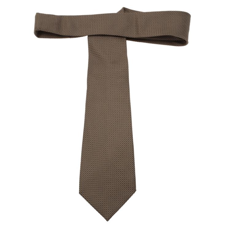 Pre Owned Giorgio Armani Brown Silk Tie