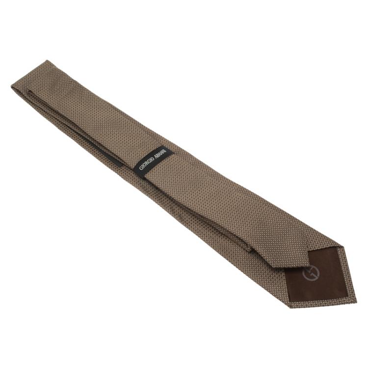 Pre Owned Giorgio Armani Brown Silk Tie