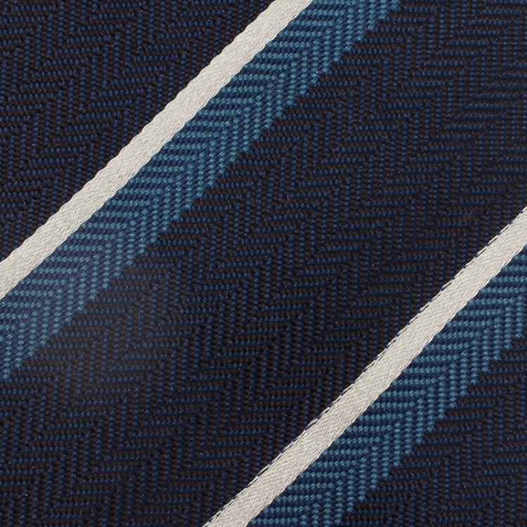 مملوكة مسبقًا Giorgio Armani Blue Striped Textured Silk Tie