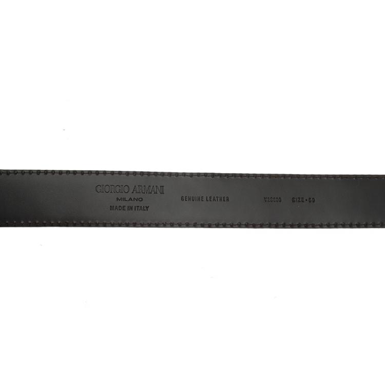 Pre Owned Giorgio Armani Brown Leather Belt Size 50