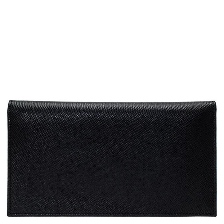 Giorgio Armani Black Textured Leather 
