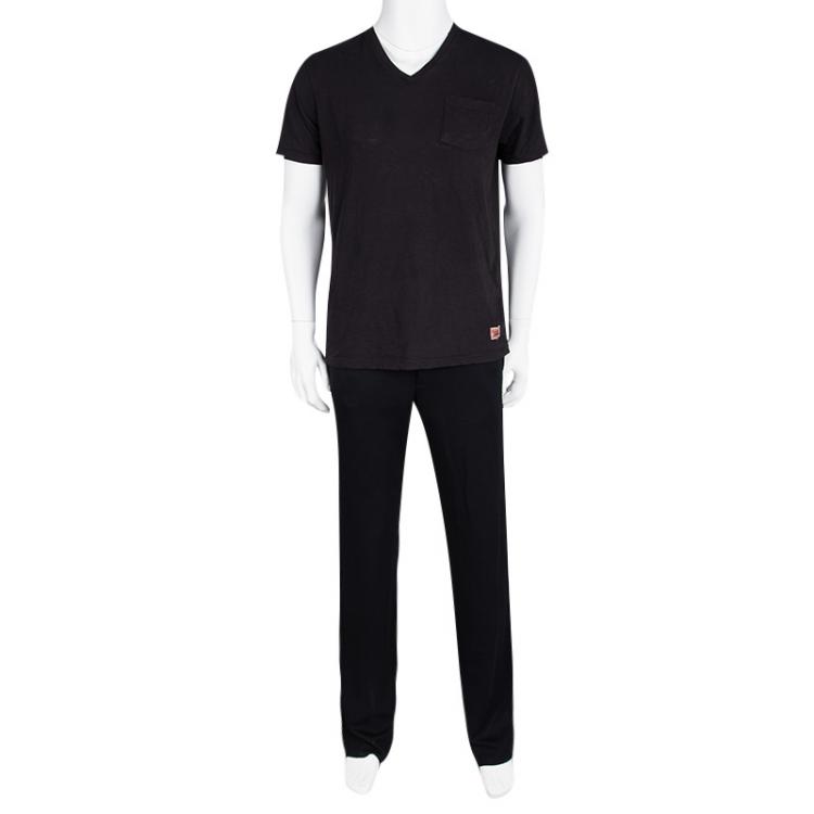 Pre Owned Giorgio Armani FW'15 Navy Blue Jersey Pants M
