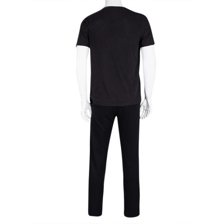 Pre Owned Giorgio Armani FW'15 Navy Blue Jersey Pants M