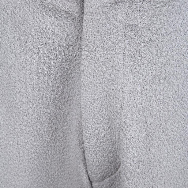 Pre Owned Giorgio Armani Grey Textured Wool Loose Fit Trousers XL