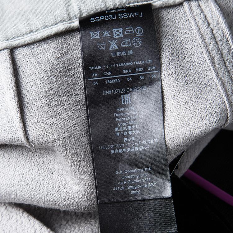 Pre Owned Giorgio Armani Grey Textured Wool Loose Fit Trousers XL