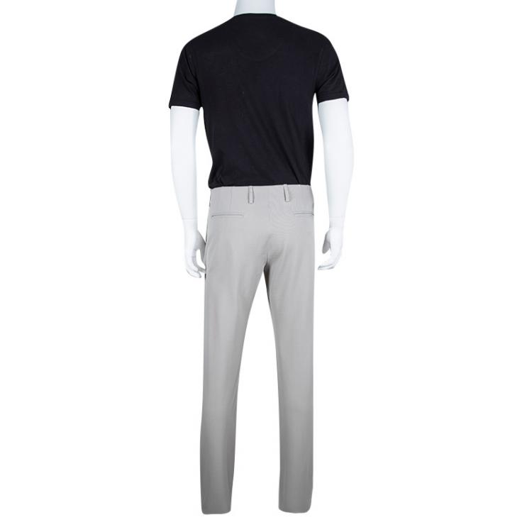 Pre Owned Giorgio Armani Beige Wool Gabardine Tailored Trousers XL