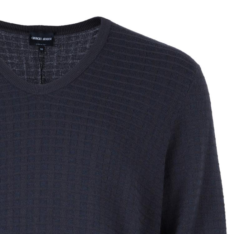 Pre Owned Giorgio Armani Men's Charcoal Knit Sweater XXL
